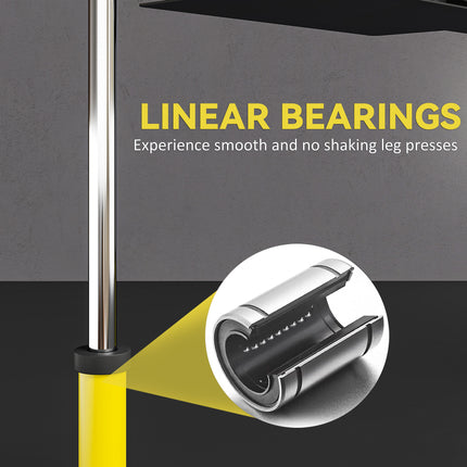 Vertical Leg Press Machine with Adjustable Leg, Back, and Head Positions, 1" Standard Plate Compatible, Yellow