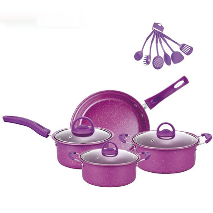 13 Pieces Pot Set Non-stick Pan Soup Omelette Ceramic Coating Pot Set