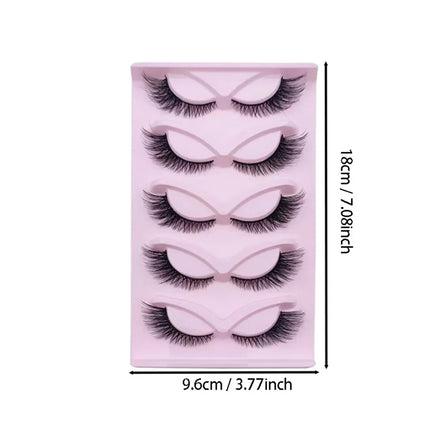 5 Pairs False Lashes Eyelashes Extension Cluster, Faux Mink Fluffy Long Full Look Eye Bottom,  Dramatic Cosmetic Makeup