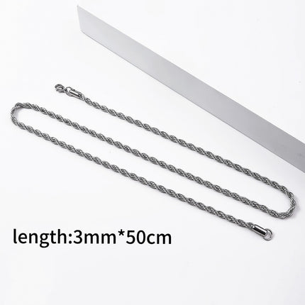 1pc Stainless Steel Twist Chain Necklace,Daily Wear Essential,Ideal Gift For Jewelry Enthusiasts And Crafters
