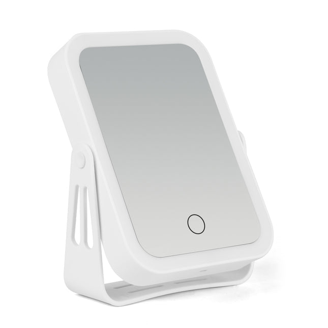 1Pc 10X Magnifying Lighted Makeup Mirror Double Sided Travel Makeup Mirror With 3 Light Colors Touch Screen USB Rechargeable