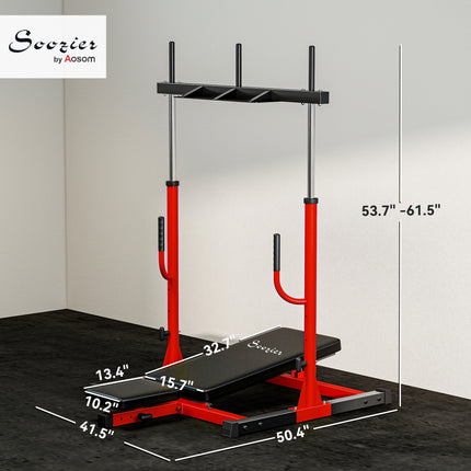 Vertical Leg Press Machine with Adjustable Leg, Back, and Head Positions, 1" Standard Plate Compatible, Red