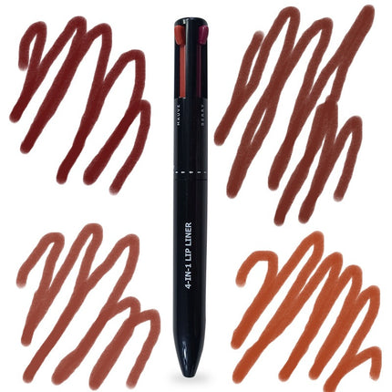 4 In 1 Makeup Pen Multifunctional Makeup Pen With Eyeliner, Lip Liner, Eyebrow Pencil, And Highlighter Portable Travel Easy-To-Apply Makeup Pencil