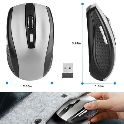 2.4G Wireless Gaming Mouse Optical Mice WIth Receiver 3 Adjustable DPI 6 Buttons For PC Laptop Computer Macbook