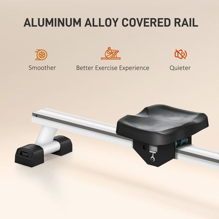 Foldable Rower Machine, Water Rowing Machine with Wheels, LCD Monitor and Tablet Holder for Cardio Training, Blue