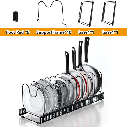 2 Pack Expandable Pot Lid Rack Organizer, Pans Organizer Rack, Pots And Pans Organizer Rack Cookware Set Organizer