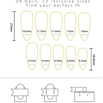 24 PCS Press On False Nails Short Medium Length Full Cover Acrylic Fake Nails Almond Shaped Ballerina Nails Cute Pumpkin Bat Ghost Spider Reusable Nails Nail Salons Home DIY