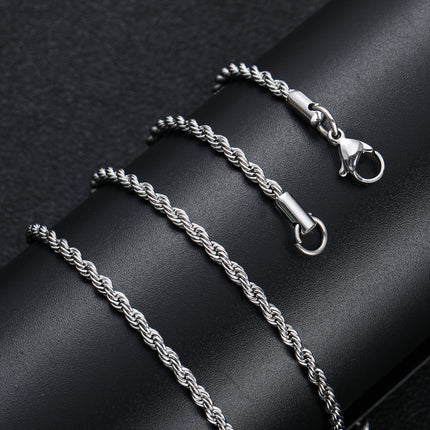 1pc Stainless Steel Twist Chain Necklace,Daily Wear Essential,Ideal Gift For Jewelry Enthusiasts And Crafters