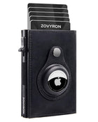 Airtag Wallet Men Smart Wallet Slim Minimalist RFID Front Pocket Wallet With Airtag Holder Metal Money Card Holder ,Airtag Not Included