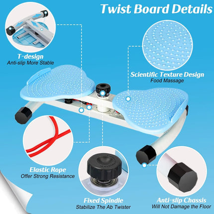 Waist Twister, Exercise Twist Boards Twisting Waist Machine For Women Belly Fat, Noiseless Ab Twister Machine With Resistance Bands, Waist Sculptor For Home Gym