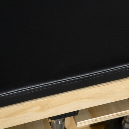 Wooden Workout Bench with Dumbbell Rack and Resistance Bands, Adjustable Incline Weight Bench for Home Gym