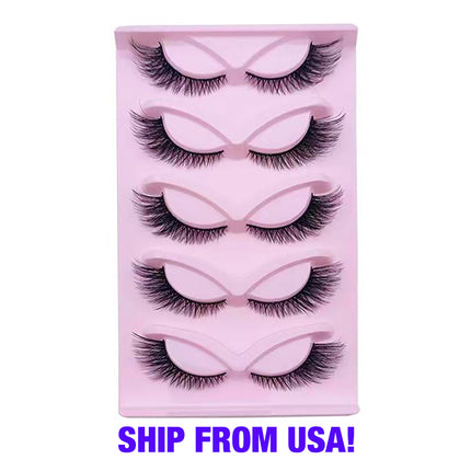 5 Pairs False Lashes Eyelashes Extension Cluster, Faux Mink Fluffy Long Full Look Eye Bottom,  Dramatic Cosmetic Makeup