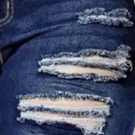 2025 Women's Ripped Tight Cropped Pants, New High Stretch Jeans, Fashionable And Versatile Street Style, Slim Fit Design, Women's Jeans And Clothing