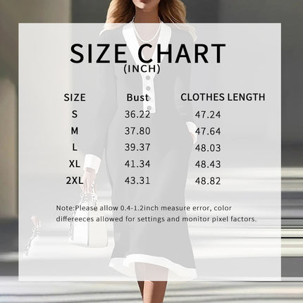 Women's Color Block Maxi Dress, V-Neck Long Sleeve Elegant Casual Dress