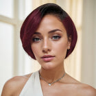 Front Transparent Lace, Styling Hair Scissors, Female Short Straight Hair Non-toxic Wig Human Hair, Wavy Wig Human Hair, No Glue.