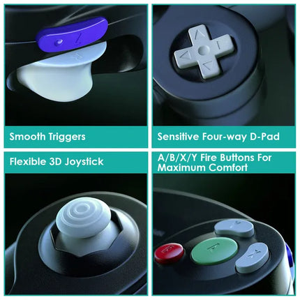 Shock Wired Game Controller Gamepad Compatible With Nintendo Wii Gamecube