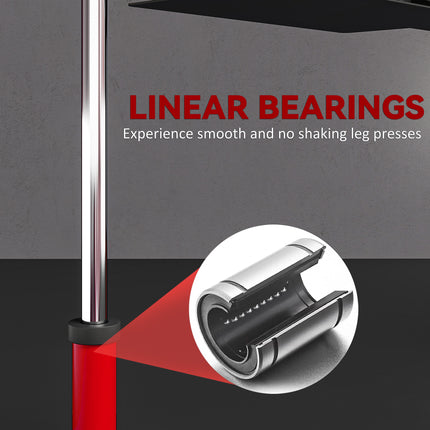 Vertical Leg Press Machine with Adjustable Leg, Back, and Head Positions, 1" Standard Plate Compatible, Red