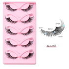 5 Pairs False Lashes Eyelashes Extension Cluster, Clear Band Corner Foxy Winged Cat Eye 3D Strip Lashes,  Dramatic Cosmetic Makeup