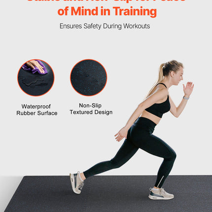 0.56 Inch Thick Gym Floor Mats, 6 Tiles Rubber Top With EVA Foam, 25" X 25" Gym Flooring Workout Mats With 25 Sq.ft Coverage, Interlocking Puzzle Gym Mats For Gym, Home, Garage, Black & Blue