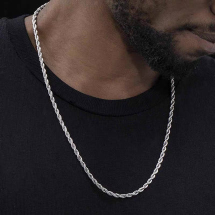 1pc Stainless Steel Twist Chain Necklace,Daily Wear Essential,Ideal Gift For Jewelry Enthusiasts And Crafters
