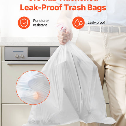 Drawstring Trash Bags, 13 Gallon 110 Count Tall Kitchen Trash Bags, Extra Thick Fresh Scent Garbage Bag, Recyclable Bin Bag With Drawstrings, For Home Kitchen, Office, RV And Camping (White)