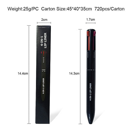 4 In 1 Makeup Pen Multifunctional Makeup Pen With Eyeliner, Lip Liner, Eyebrow Pencil, And Highlighter Portable Travel Easy-To-Apply Makeup Pencil