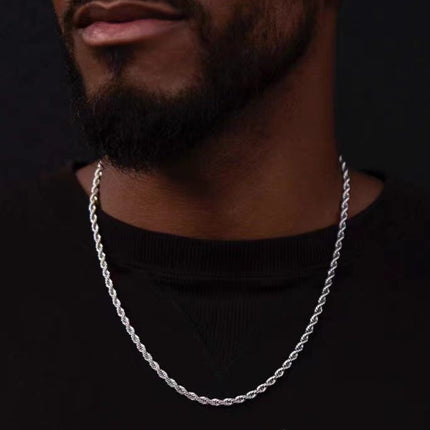 1pc Stainless Steel Twist Chain Necklace,Daily Wear Essential,Ideal Gift For Jewelry Enthusiasts And Crafters